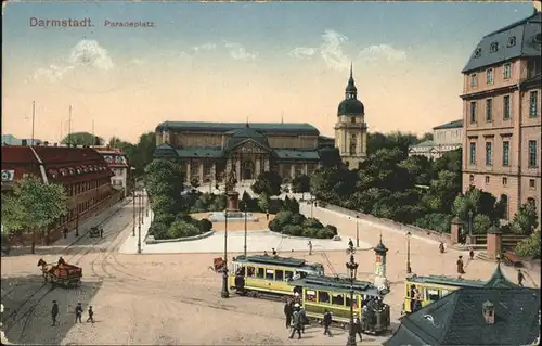 Darmstadt Paradeplatz Strassenbahn Kat. Darmstadt