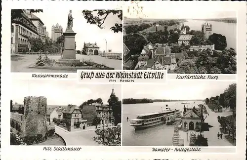 Eltville Rheinpromenade Kurfuertstliche Burg Alte Stadtmauer Kat. Eltville am Rhein