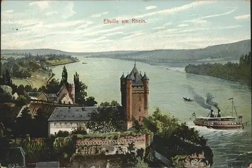 Eltville Rhein Dampfer Kat. Eltville am Rhein
