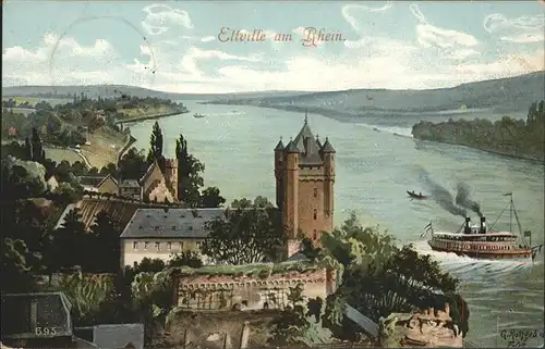 Eltville Rhein Dampfer Kat. Eltville am Rhein
