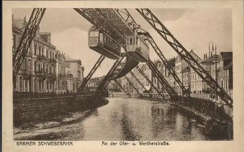 Barmen Wuppertal Schwebebahn Ufer  u. Wertherstrasse Kat. Wuppertal