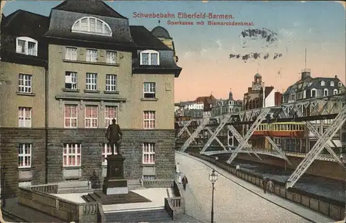Barmen Wuppertal Schwebebahn Sparkasse Bismarckdenkmal Kat. Wuppertal