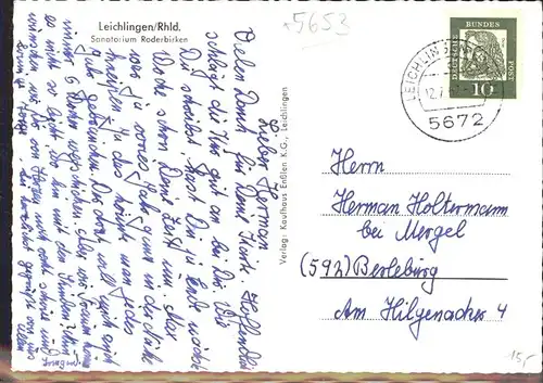 Leichlingen Rheinland Sanatorium Roderbirken / Leichlingen (Rheinland) /Rheinisch-Bergischer Kreis LKR