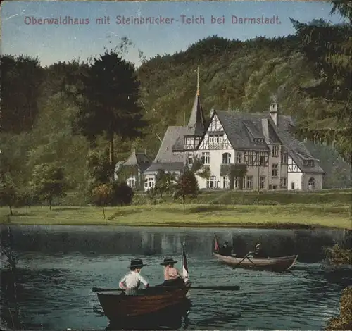Darmstadt Oberwaldhaus mit Steinbruecker Teich (Feldpost) Kat. Darmstadt