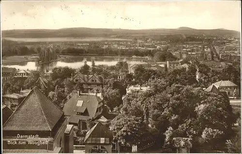 Darmstadt mit Blick zum Woogbad Kat. Darmstadt