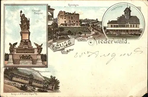 Ruedesheim Rhein Niederwalddenkmal Kat. Ruedesheim am Rhein