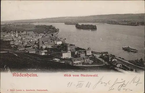 Ruedesheim Rhein Blick vom Niederwald Kat. Ruedesheim am Rhein