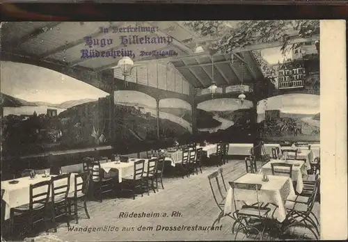 Ruedesheim Rhein Wandgemaelde aus dem Drosselrestaurant Kat. Ruedesheim am Rhein