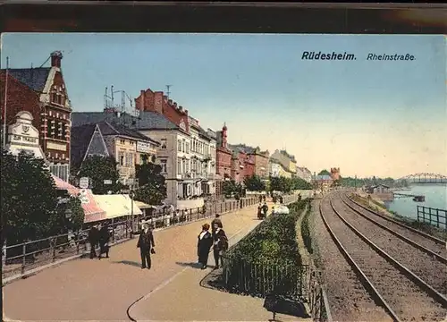 Ruedesheim Rhein Rheinstrasse u.Bahnstrecke Kat. Ruedesheim am Rhein