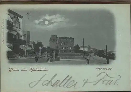 Ruedesheim Rhein Broemserburg (Bahnpoststempel) Kat. Ruedesheim am Rhein