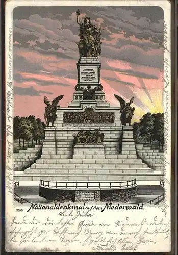Ruedesheim Rhein Nationaldenkmal auf dem Niederwald Kat. Ruedesheim am Rhein