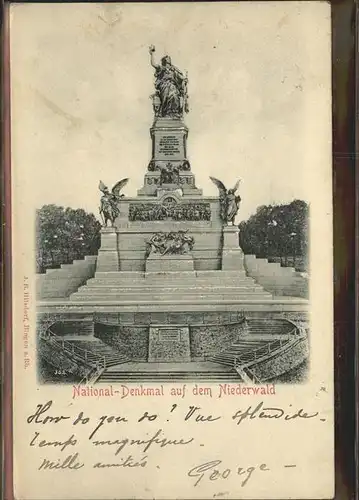 Ruedesheim Rhein Nationaldenkmal auf dem Niederwald Kat. Ruedesheim am Rhein