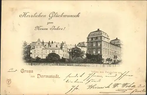 Darmstadt Schloss (Glueckwunschkarte) Kat. Darmstadt
