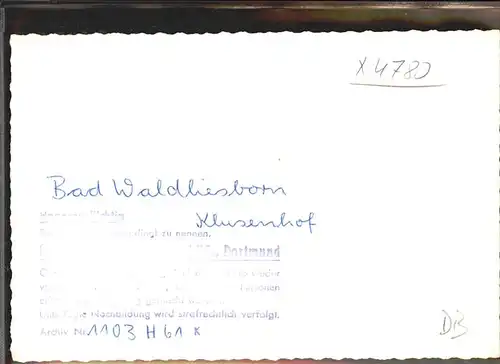 Bad Waldliesborn Innenansicht vom Klusenhof Kat. Lippstadt