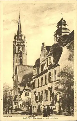 Koblenz Rhein Christuskirche Kreishaus Kat. Koblenz