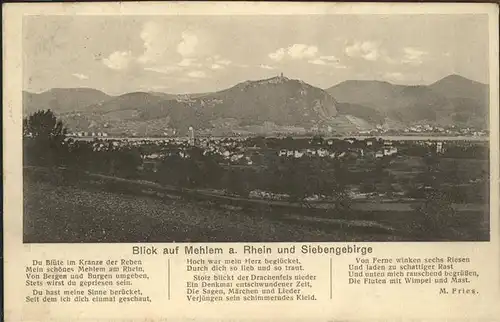 Mehlem Bonn Siebengebirge Kat. Bonn