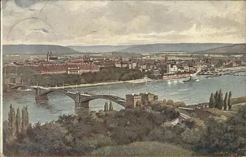 Koblenz Rhein Rheinbruecke Kat. Koblenz