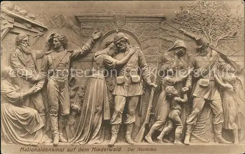 Niederwalddenkmal Nationaldenkmal "Der Abschied" Relief Feldpost Kat. Ruedesheim am Rhein