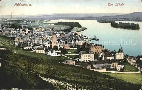 Ruedesheim Gesamtansicht Kat. Ruedesheim am Rhein