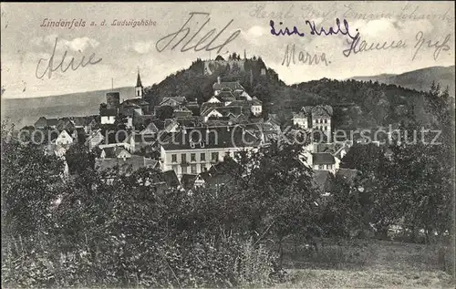 Lindenfels Odenwald Teilansicht Hoehenluftkurort Burg Ludwigshoehe Kat. Lindenfels