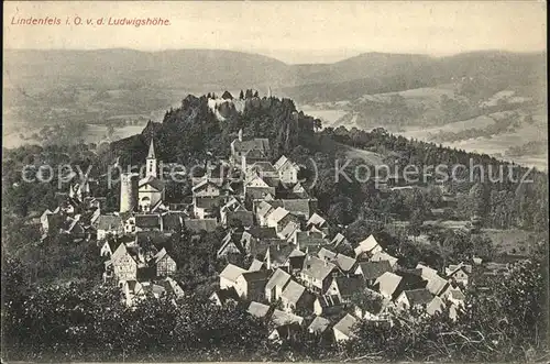 Lindenfels Odenwald Gesamtansicht Hoehenluftkurort von Ludwigshoehe Burg Kat. Lindenfels