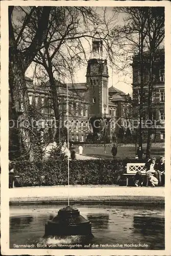 Darmstadt Blick vom Herrngarten auf Technische Hochschule Kat. Darmstadt