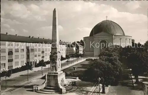 Darmstadt St. Ludwigskirche und Grossherzogin Alice Denkmal Kat. Darmstadt