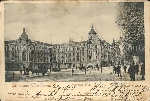 Wiesbaden Hotel Nassauer Hof Pferdekutsche Kat. Wiesbaden