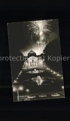 Wiesbaden Kurhaus Illumination mit Feuerwerk Kat. Wiesbaden