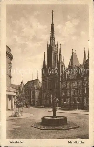 Wiesbaden Marktkirche Brunnen Kat. Wiesbaden