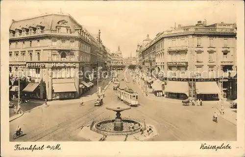 Frankfurt Main Kaiserplatz Brunnen Strassenbahn Hapag Reisebuero Kat. Frankfurt am Main