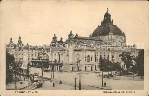 Frankfurt Main Schauspielhaus Brunnen Strassenbahn Feldpost Kat. Frankfurt am Main