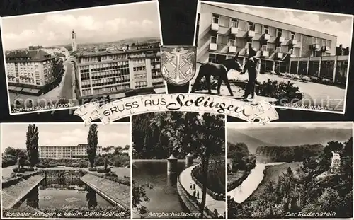 Solingen Sali Haus Kirche Dukatenhof Ruedenstein Sengbachtalsperre Vorspeler Anlagen Berufsschule Wappen Kat. Solingen