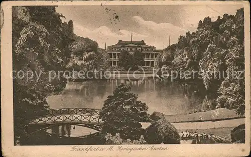 Frankfurt Main Grosser Weiher mit Zoo Terrassen Steg Kat. Frankfurt am Main