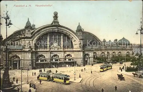 Frankfurt Main Hauptbahnhof Strassenbahn Pferdedroschke Kat. Frankfurt am Main