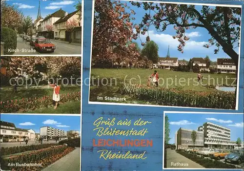 Leichlingen Rheinland Bluetenstadt Kirchstrasse Stadtpark Busbahnhof Rathaus / Leichlingen (Rheinland) /Rheinisch-Bergischer Kreis LKR