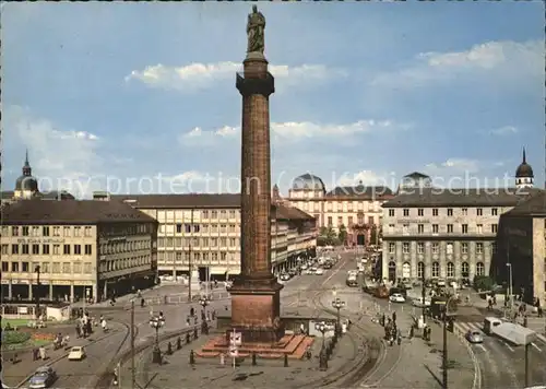 Darmstadt Luisenplatz und Ludwigssaeule Kat. Darmstadt