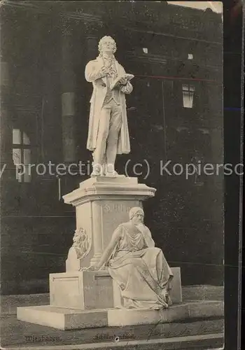 Wiesbaden Schillerdenkmal Statue Kat. Wiesbaden