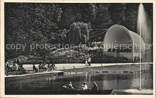 Bad Schwalbach Konzertpavillon am Weiher Park Fontaene Boot Kat. Bad Schwalbach