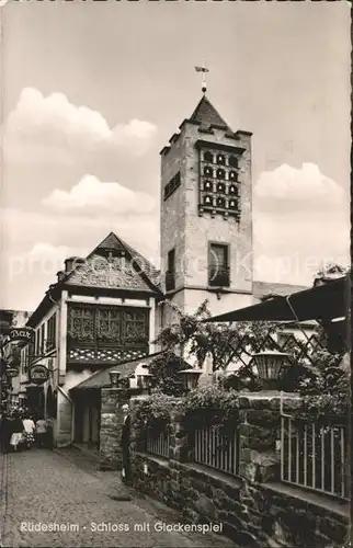 Ruedesheim Schloss mit Glockenspiel Drosselgasse Romantik Frohsinn Edelwein Kat. Ruedesheim am Rhein