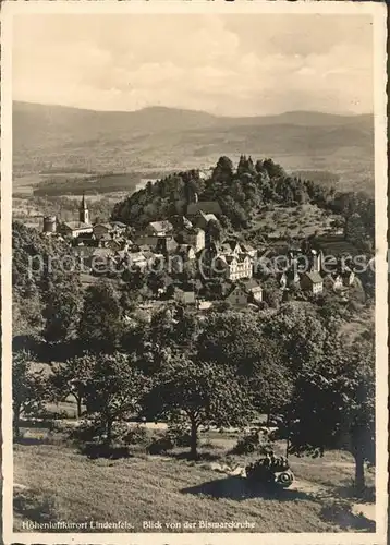 Lindenfels Odenwald Gesamtansicht Burg Blick von der Bismarckruhe Hoehenluftkurort "Perle des Odenwaldes" Kat. Lindenfels