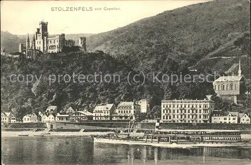 Kapellen Stolzenfels Schloss Rhein Dampfer Kat. Koblenz