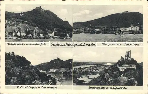 Koenigswinter Drachenfels Burgruine Petersberg Rolandsbogen Kat. Koenigswinter