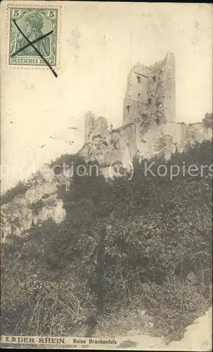 Drachenfels Burgruine Bahnpost Kat. Koenigswinter