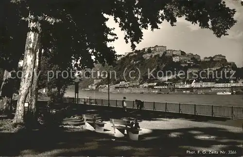 Koblenz Rhein Rheinanlagen Festung Ehrenbreitstein Kat. Koblenz