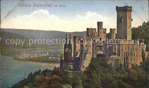 Stolzenfels Schloss Rheinblick Kat. Koblenz
