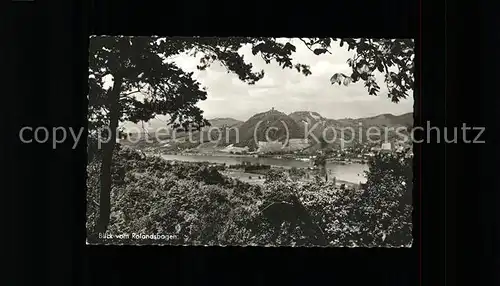 Rhoendorf Panorama Blick vom Rolandsbogen Petersberg Drachenfels Drachenburg Kat. Bad Honnef