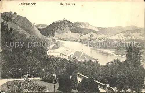 Rolandseck Blick ueber den Rhein mit Drachenfels Siebengebirge Kat. Remagen