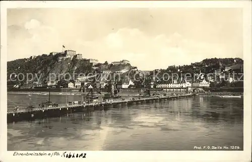 Koblenz Rhein Festung Ehrenbreitstein Schiffbruecke Serie "Der deutsche Rhein" Kat. Koblenz