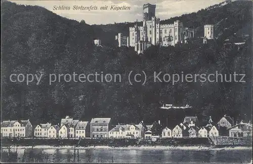 Kapellen Stolzenfels Schloss Blick vom Rhein Kat. Koblenz